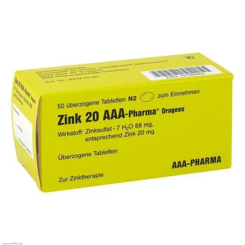 Zink 20 Aaa-Pharma Dragees, 50 St