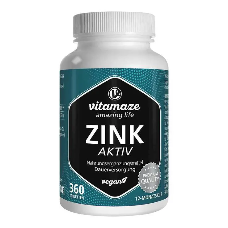 Zink Aktiv 25 mg hochdosiert vegan Tabletten, 360 St