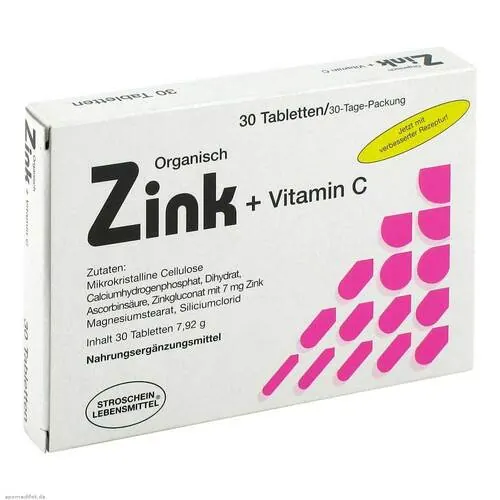 Zink Organisch + Vitamin C Tabletten, 30 St