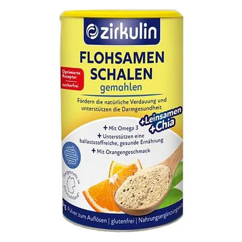 Zirkulin Flohsamenschalen gemahlen Pulver, 200 g
